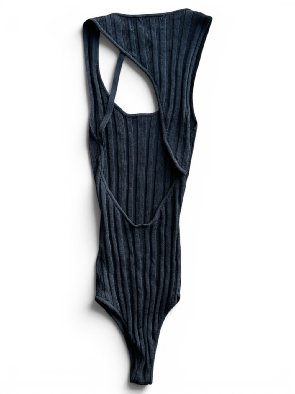 Atoir Black Ribbed Knit Open Back Scoop Neck Bodysuit US 4 Small - Picture 5 of 7